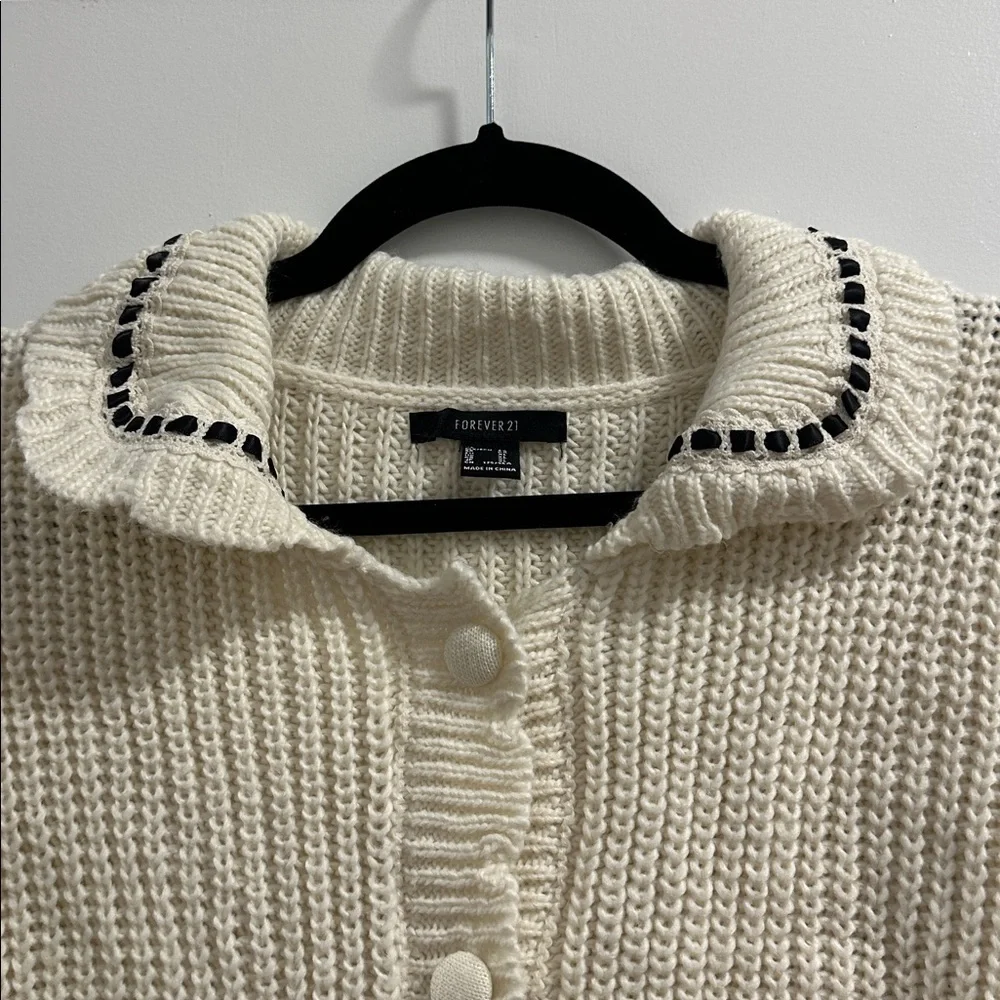Forever21 Stitched-Trim Cardigan Sweater - Picture 5 of 13